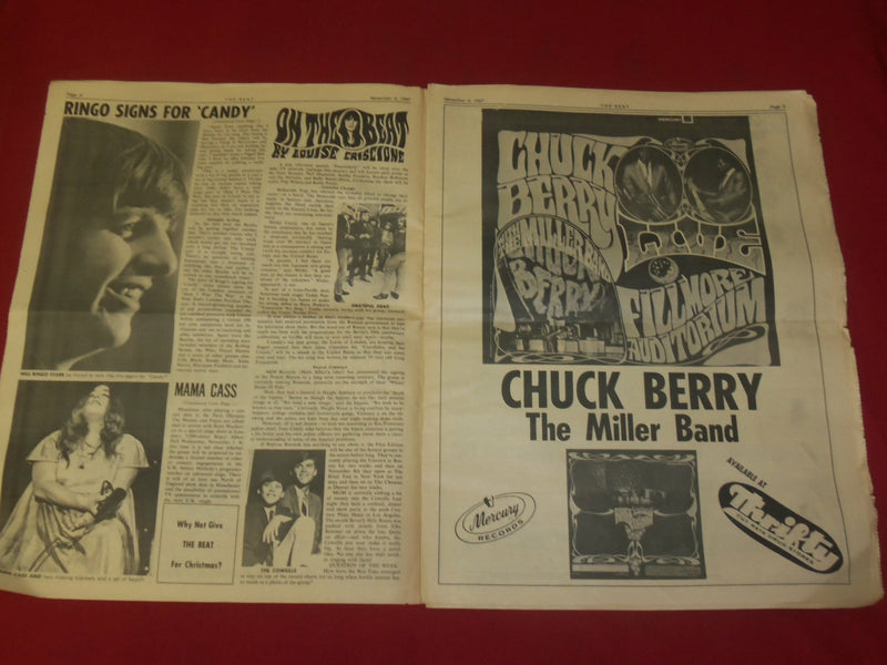 1967 NOV 4 THE BEAT NEWSPAPER-RINGO-MAMA CASS - PHOTOS, ARTICLES & ADS - NP 3923