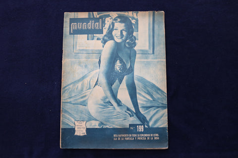 1949 AUGUST 2 MUNDIAL MAGAZINE - RITA HAYWORTH COVER - SPANISH - E 23860
