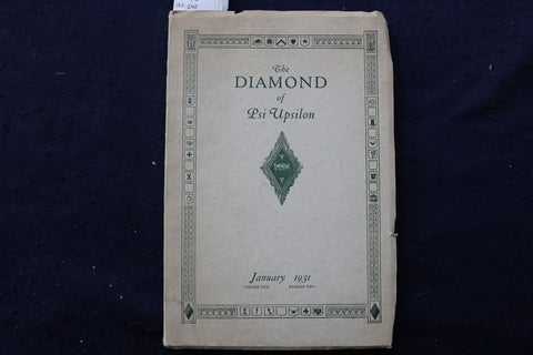1931 JANUARY THE DIAMOND OF PSI UPSILON SOFTCOVER BOOK - K 824