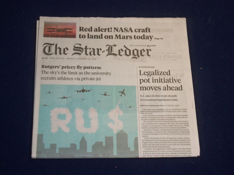 2018 NOVEMBER 26 STAR LEDGER NEWSPAPER - LEGALIZED POT INITIATIVE MOVES AHEAD