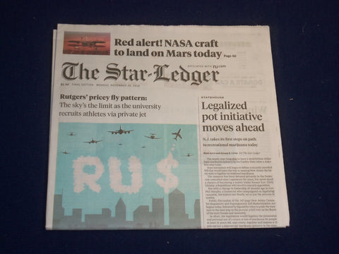 2018 NOVEMBER 26 STAR LEDGER NEWSPAPER - LEGALIZED POT INITIATIVE MOVES AHEAD