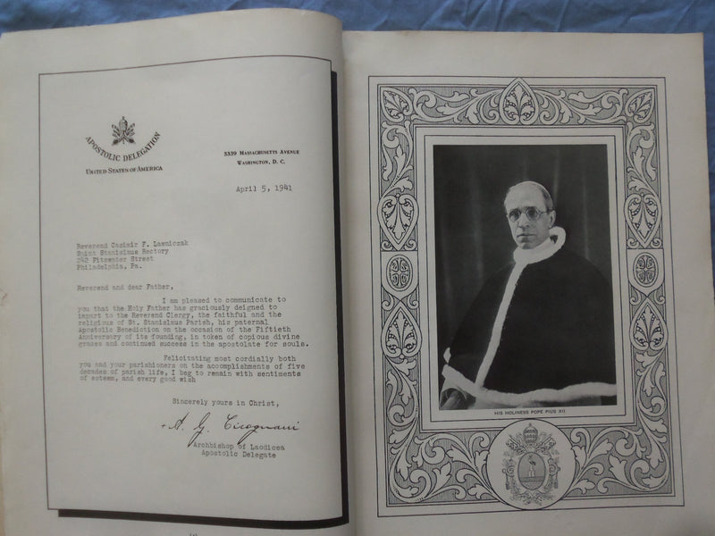 1941 ST. STANISLAUS PARISH YEARBOOK - PHILADELPHIA, PA - POLISH TEXT - YB 3395