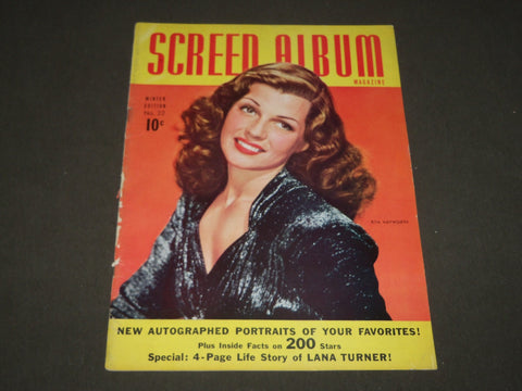 1942 WINTER SCREEN ALBUM MOVIE MAGAZINE NO. 22 - RITA HAYWORTH COVER - M 159
