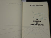 1972 A NATION OF STRANGERS HARDCOVER BOOK INSCRIBED BY VANCE PACKARD - D 440