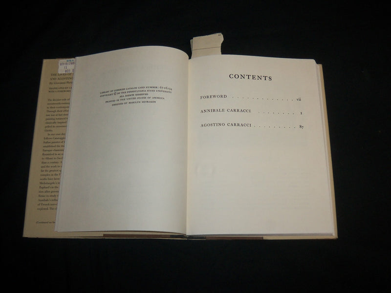 1968 THE LINES OF ANNIBALE & AGOSTINO CARRACCI HARDCOVER BOOK - KD 6771