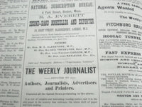 1892 JUL -DEC THE WEEKLY BULLETIN OF NEWSPAPER& PERIODICAL LITERATURE - KD 2378