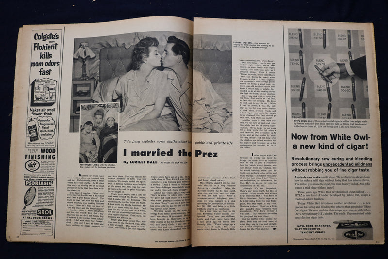 1958 NOV 9 AMERICAN WEEKLY MAGAZINE - LUCY AND DESI ARTICLE AND PHOTO - E 23280