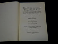 1925 THE INTERVERTEBRAL FORMANIA IN MAN BOOK BY HAROLD SWANBERG - KD 7870