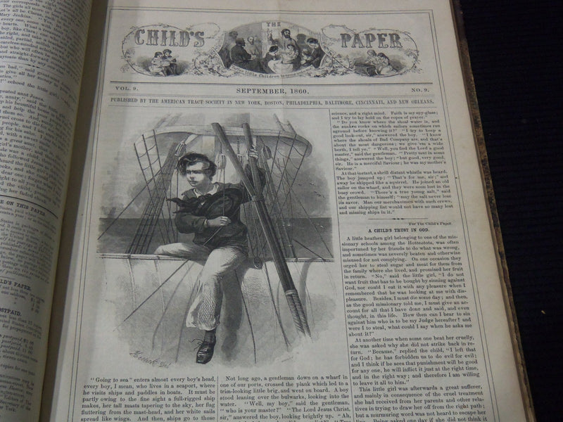 1852-1862 THE CHILD'S PAPER BOUND VOLUME - NICE ILLUSTRATIONS - KD 3352F