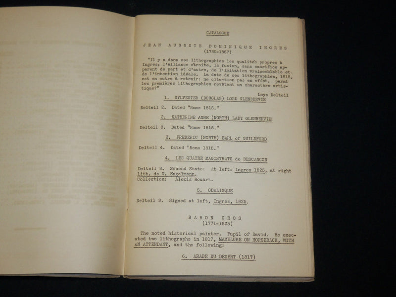1937 INGRES TO FORAIN - A CENTURY OF LITHOGRAPHS SOFTCOVER BOOK - J 6519
