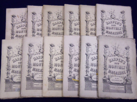 1869 HARPER'S MONTHLY MAGAZINE LOT 12 COMPLETE YEAR - NICE ILLUSTRATIONS- WR 510