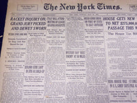 1935 JULY 30 NEW YORK TIMES - RACKET INQUIRY ON, DEWEY SWORN - NT 1985