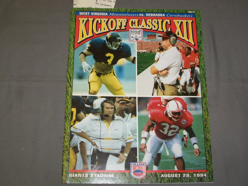1994 AUGUST 28 KICKOFF CLASSIC XII PROGRAM - WEST VIRGINIA VS. NEBRASKA - J 4104