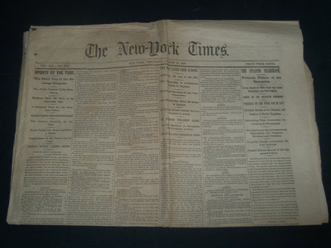 1865 AUGUST 10 NEW YORK TIMES NEWSPAPER - SARATOGA RACE TRACK - NP 3989