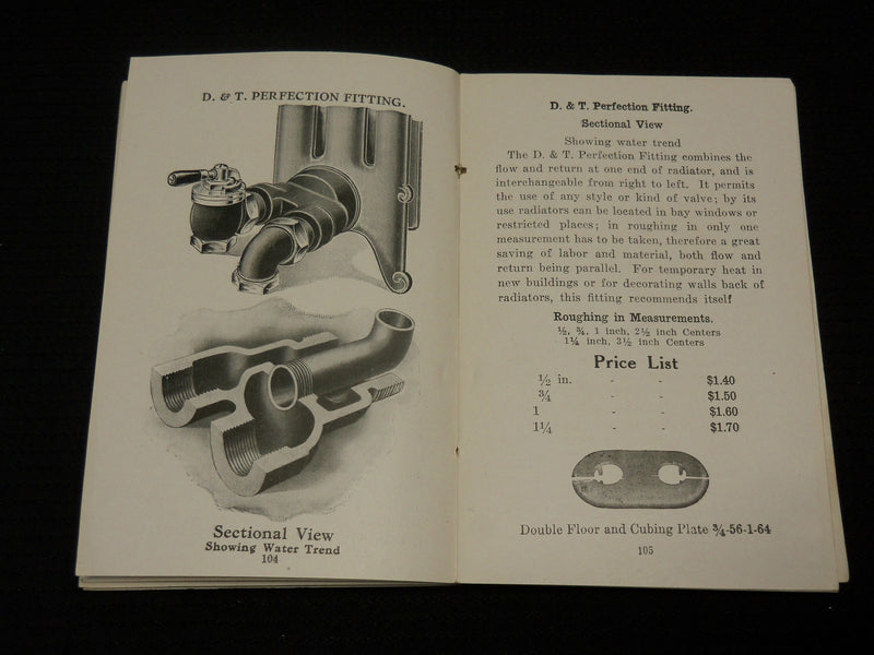 1916 PROGRESS IN HOT WATER HEATING BOOK BY D + T. MFG. CO - J 7055