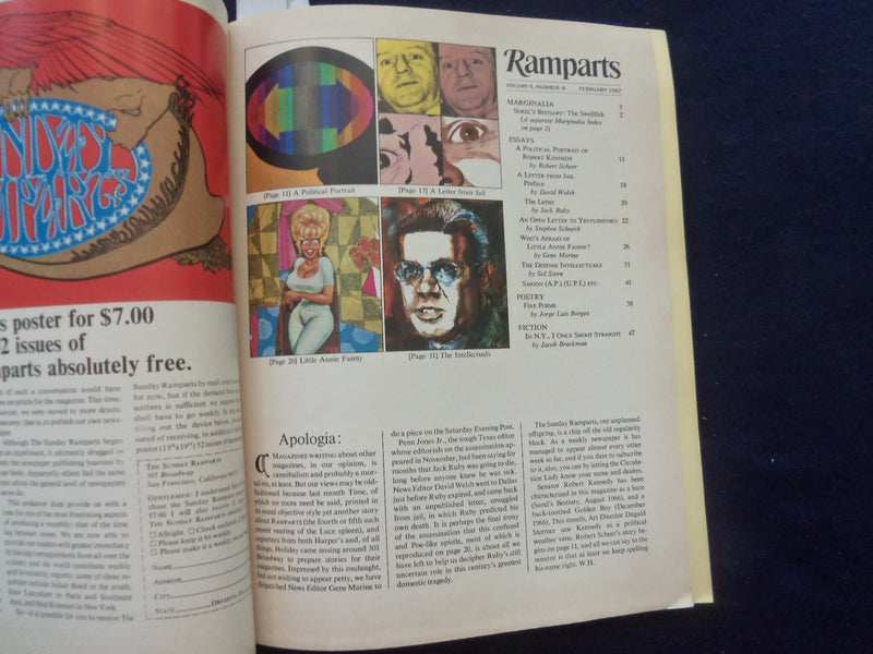 1967 FEBRUARY RAMPARTS MAGAZINE - BOBBY KENNEDY COVER - JORGE BORGES - SP 5540S