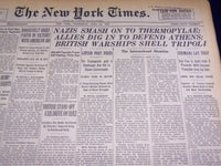 1941 APRIL 23 NEW YORK TIMES - ALLIES DIG IN TO DEFEND ATHENS - NT 1448