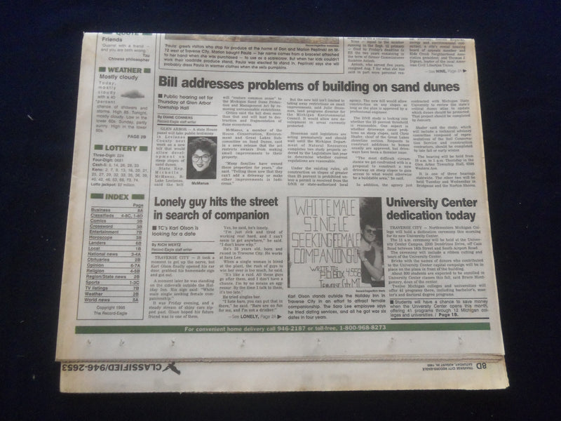 1995 AUG 25 TRAVERSE CITY (MI) RECORD-EAGLE NEWSPAPER - FAA INSPECTIONS-NP 6132