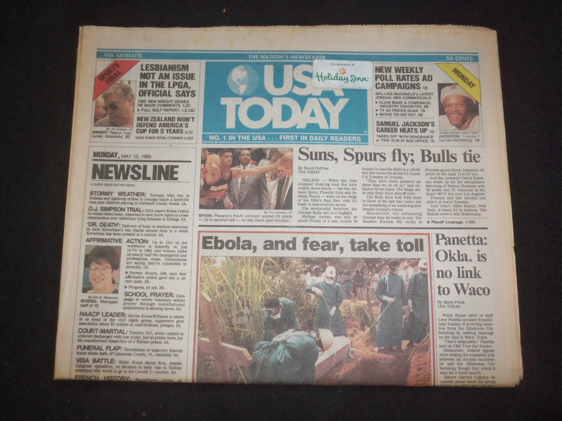 1995 MAY 15 USA TODAY NEWSPAPER - PANETTA: OKLAHOMA IS NO LINK TO WACO - NP 7796