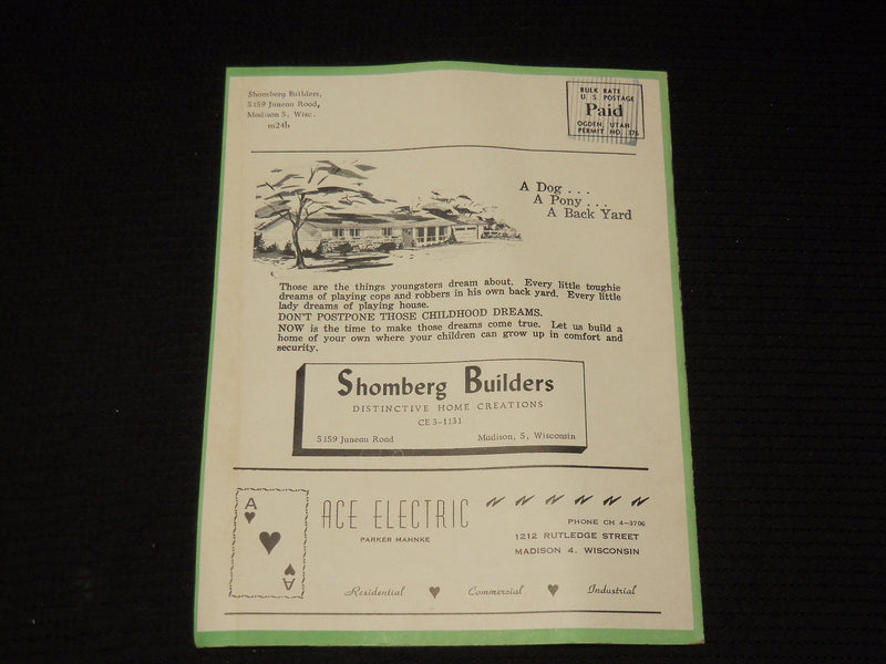 1950'S BETTER LIVING IN MADISON - SHOMBERG BUILDERS - WISCONSIN - K 652
