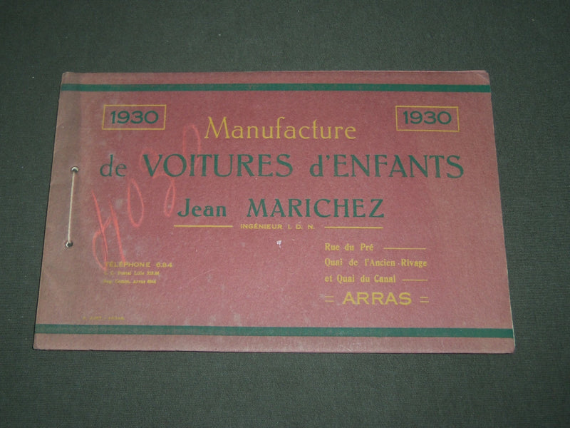 1930 JEAN MARICHEZ VOITURES D'ENFANTS FRENCH CATALOGUE - FR 717