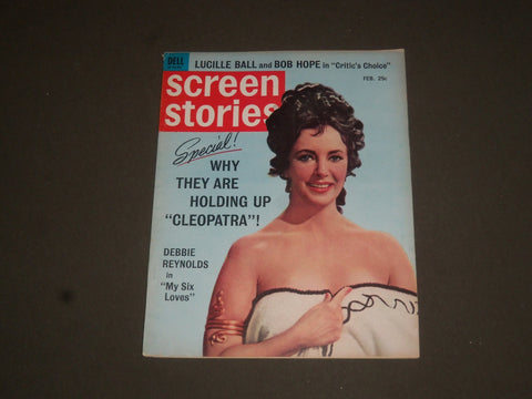 1963 FEBRUARY SCREEN STORIES MAGAZINE - ELIZABETH TAYLOR COVER - SP 7534