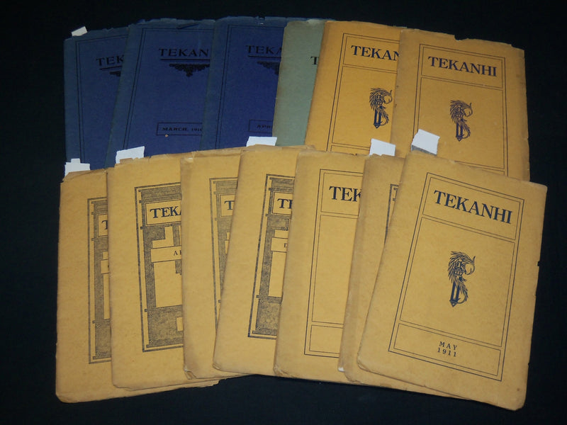 1910-1912 TEKANHI MONTHLY MAGAZINE LAKE HIGH SCHOOL LOT OF 14 - WR 715