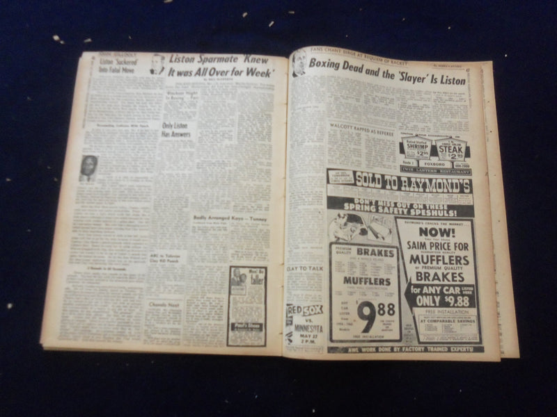 1965 MAY 27 BOSTON RECORD AMERICAN NEWSPAPER-ASK CONGRESS PROBE CLAY KO -NP 6249