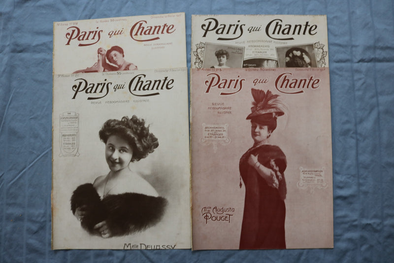 1907 PARIS QUI CHANTE REVUE ILLUSTRATEE MAGAZINE - FRENCH - LOT OF 38 - O 3846