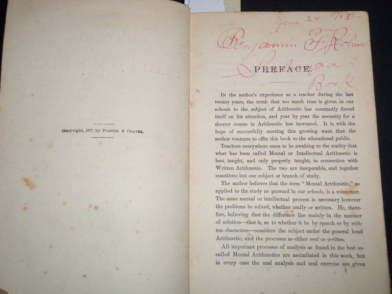 1877 THE COMPLETE ARITHMETIC VOLUME BY ALBERT RAUB - KD 4814W