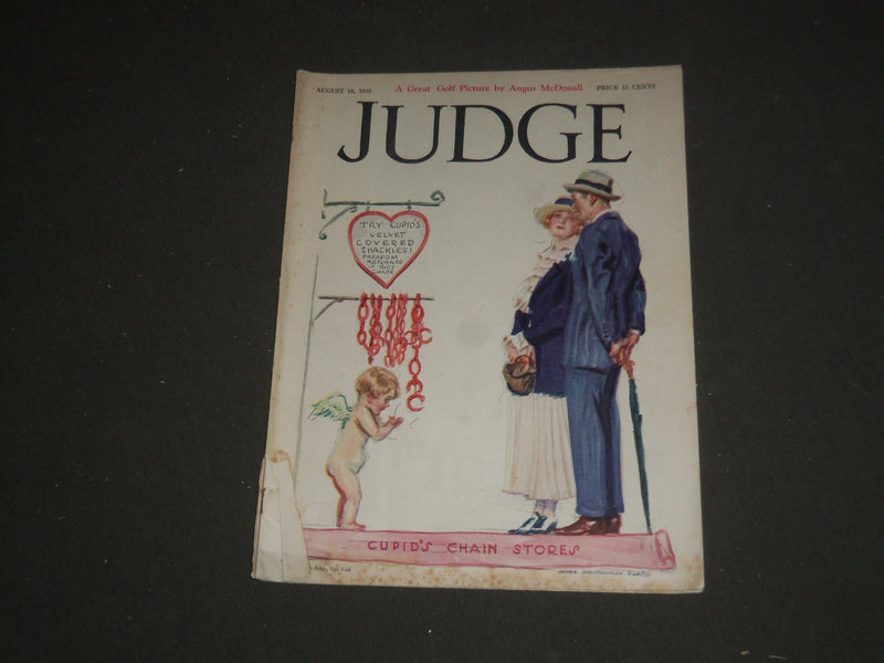 1923 AUGUST 18 JUDGE MAGAZINE - J.M. FLAGG COVER -CUPID'S CHAIN STORES - ST 5439