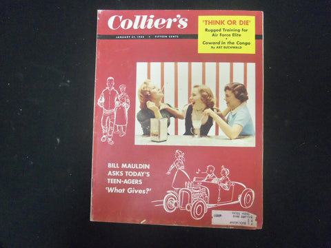 1955 JANUARY 21 COLLIER'S MAGAZINE - GREAT ILLUSTRATIONS, ARTICLES & ADS-ST 4528