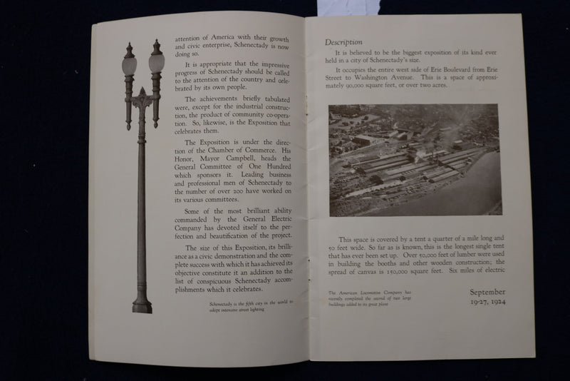 1924 SEPTEMBER 19-27 SCHENECTADY PROGRESS EXPOSITION SOFTCOVER BOOK - K 1591