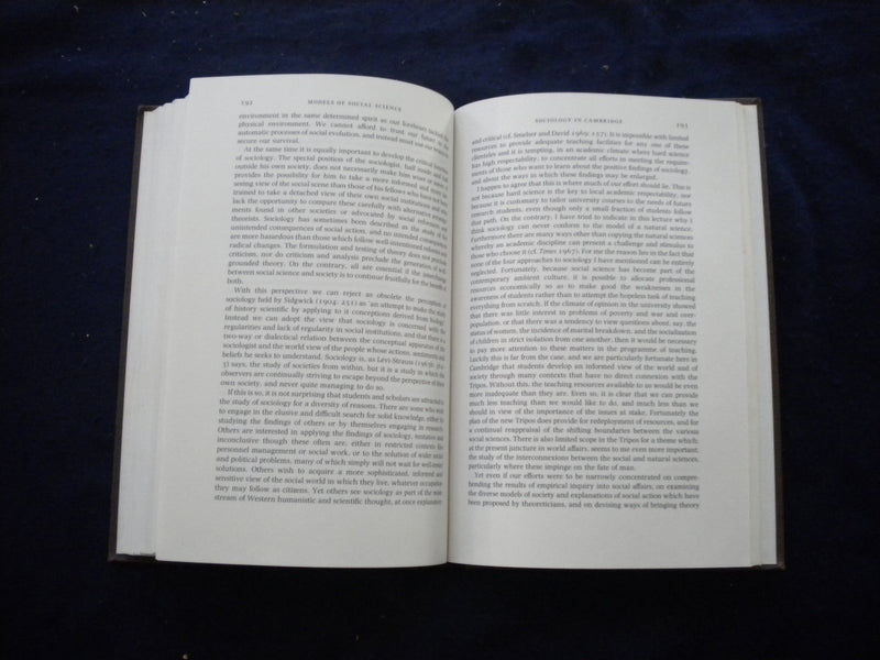 1990 MODELS AND INTERPRETATIONS HARDCOVER BOOK - ESSAYS OF J.A. BARNES - KD 8021