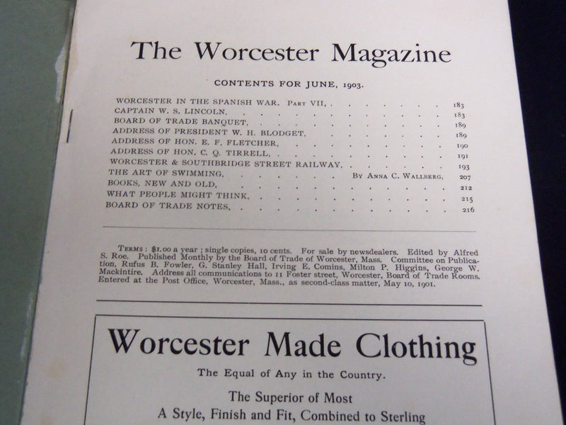 1903 JUNE THE WORCESTER MAGAZINE - MASSACHUSETTS - J 8851