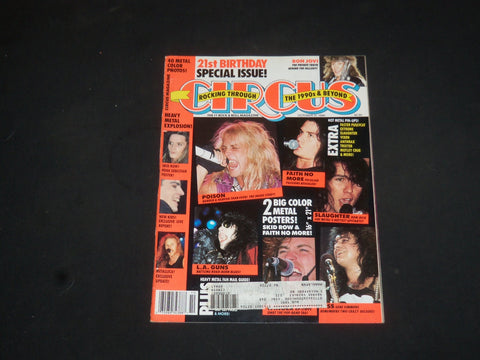 1990 OCT 31 CIRCUS MAGAZINE - POISON & FAITH NO MORE COVER - PHOTOS - SP 7633