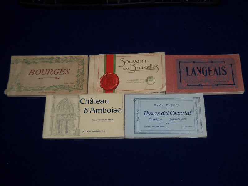 1900'S CARTES & TARJETAS POSTALES VIEW BOOKS LOT OF 5 - K 501