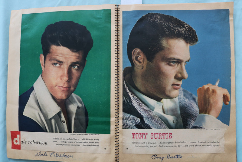 1950'S HOLLYWOOD ACTORS SCRAPBOOK - MARLON BRANDO-TONY CURTIS-ALAN LADD- E 26495
