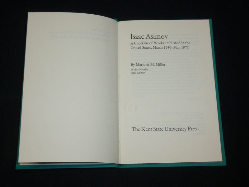 1972 ISSAC ASIMON CHECKLIST OF WORKS HARDCOVER BOOK BY MARJORIE MILLER - KD 6527