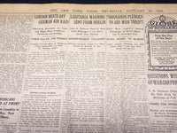 1918 JANUARY 31 NEW YORK TIMES - HINDENBURG WARNS STRIKES IN BERLIN - NT 7928