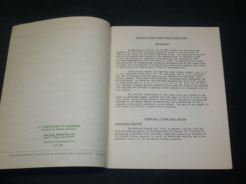 1960-1963 U. S. DEPT COMMERCE MARITIME ADMINISTRATION REPORTS LOT OF 5 - O 2751