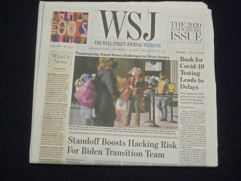 2020 NOV 21-22 THE WALL STREET JOURNAL - RUSH FOR VIRUS TESTING LEADS TO DELAYS