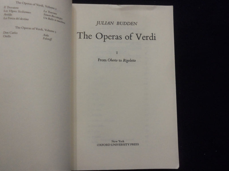1973-1978 THE OPERAS OF VERDI SOFTCOVER BOOKS - VOLS 1 & 2 - J. BUDDER - KD 8696