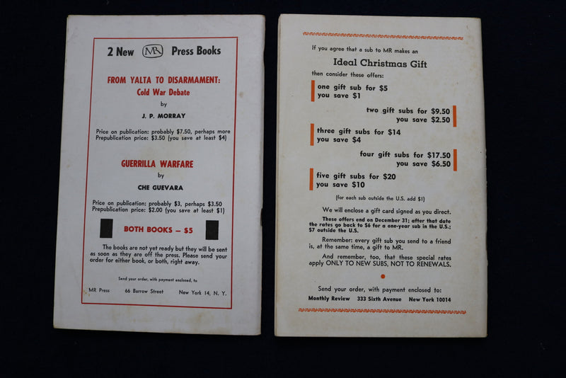 1959-1966 MONTHLY REVIEW, AN INDEPENDENT SOCIALIST MAGAZINE - LOT OF 10 - O 3609