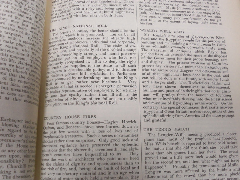 1926 SATURDAY REVIEW 2 BOUND VOLUMES - COMPLETE YR- PUBLISHED IN LONDON - R 1132