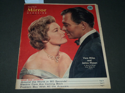 1960 FEB 14 NEW YORK MIRROR MAGAZINE - VERA MILES & JAMES MASON COVER - J 2849