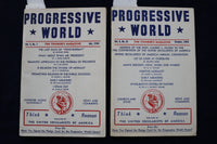 1956 PROGRESSIVE WORLD - THE THINKER'S MAGAZINE SOFTCOVER - LOT OF 2 - K 1466