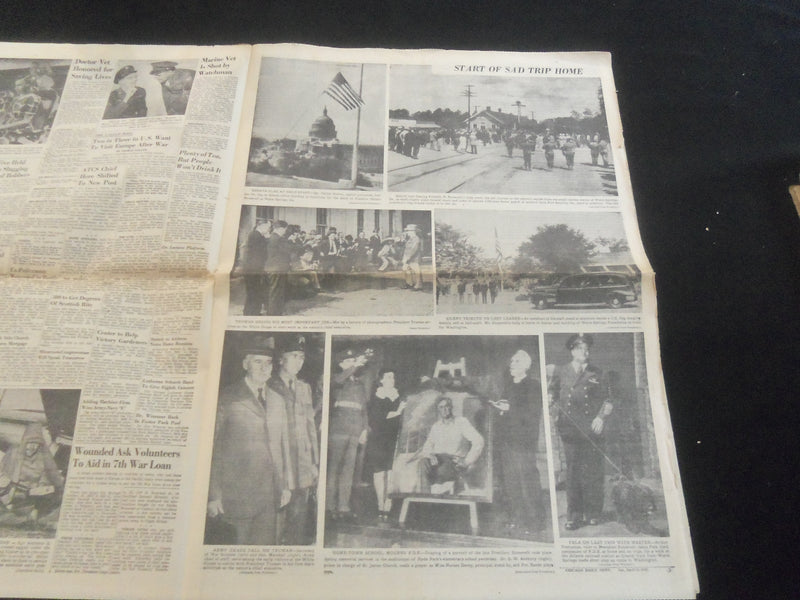 1945 APRIL 14 CHICAGO DAILY NEWS NEWSPAPER - CAPITAL HONORS F.D.R. - NP 5791
