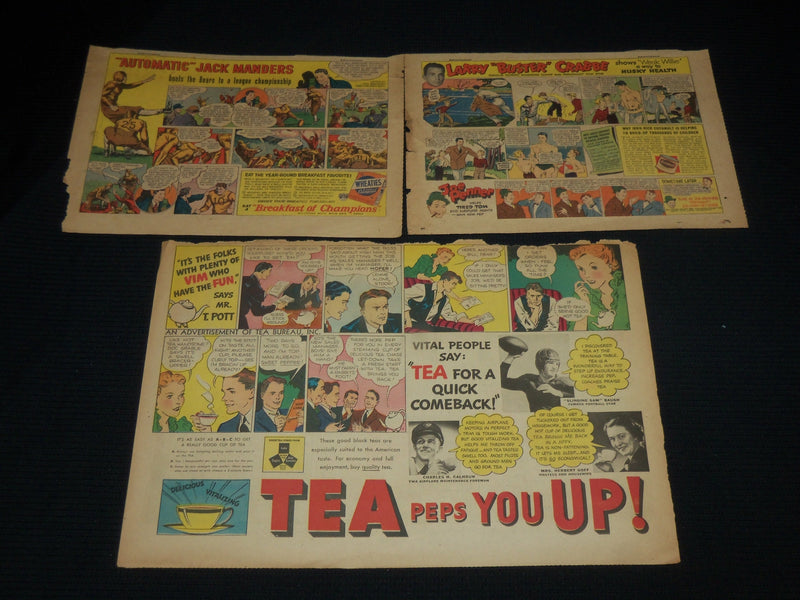1930'S-1960'S SPORTS COLOR COMICS AD PAGES LOT OF 13 - NP 1847C