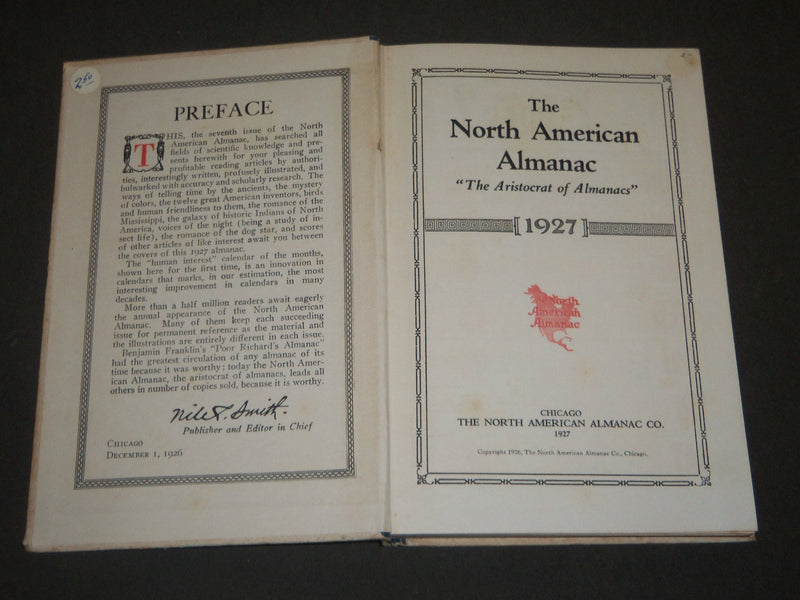 1927 THE NORTH AMERICAN ALMANAC BOOK - PHOTOS - NICE ADS - KD 5824